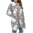 thumbnail image 6 of WXLWZYWL Womens Halloween Costumes 2024, Cute Pumpkin Ghost Bat Cat Spider Printed Long Sleeve Cardigan Sweaters for Women Lightweight, 6 of 6