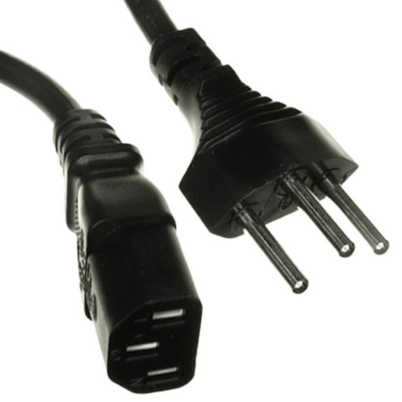 378001-E01 Power Cord Black SEV 1011, 8.20' (2.50m) 3 pos To IEC 320-C13 H05VV-F