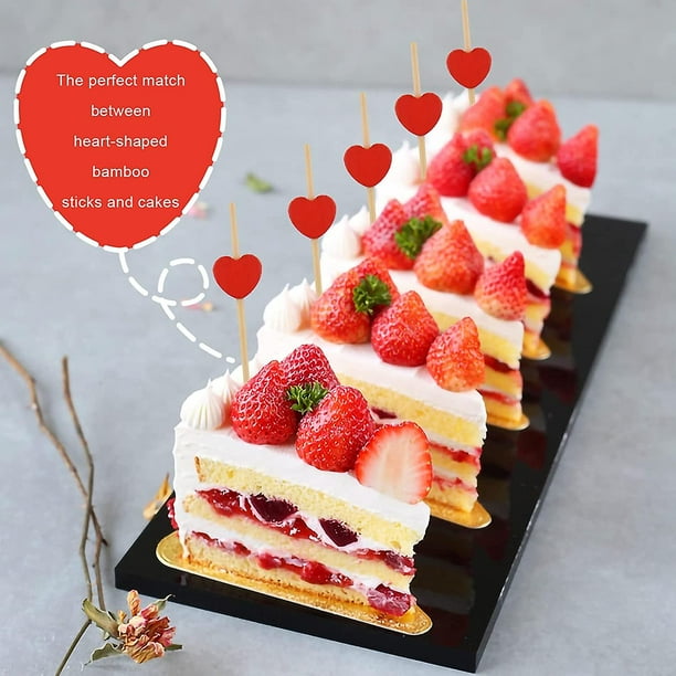 100 Uds. De De Cóctel Con De Corazón, Palillos De Frutas Para Sándwich