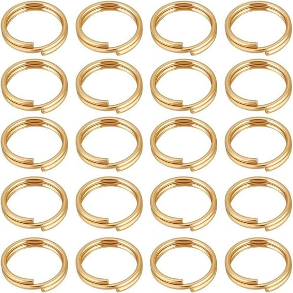 1 Box 200Pcs Double Loop Jump Rings 18K Gold Plated 304 Stainless Steel 6mm Open Jump Rings Split Round Rings for DIY Bracelet Necklace Keychains Crafts Jewelry Making for making