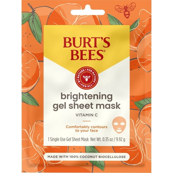 2X - Burt's Bees Brightening Biocellulose Gel Mask - 1ct