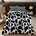 thumbnail image 2 of Cow Print&nbsp;Black White Comforter Set Full Size Bedding Set For Travl Bedroom Decor Quilt With 2 Pillow Cases, 2 of 5