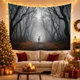 thumbnail image 3 of Atmospheric Forest Stands With Solitary Deer Facing Forward, Mystical Fantasy for Space Lovers, Galaxy Room Decor, Mother's Day Gift, Tapestry Wall Hanging for Bedroom and Dorm, 3 of 7
