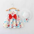 thumbnail image 2 of Dresses for Girls Baby Girl Summer Sleeveless Tutu Dress Backless Birthday Party Princess Dresses with Straw Hat Set Toddler Dresses White 2 Years-3 Years, 2 of 7