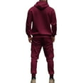 thumbnail image 4 of MLQIDK Mens Track Suits 2 Piece Set Winter Workout Gym Fleece Hoodie and Sweatpants Big and Tall Athletic Sport Tracksuits Jogging Sweat Suits Lounge Outfit Purple 2XL, 4 of 4