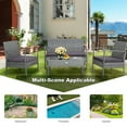 thumbnail image 4 of Costway Ensemble de Mobilier d'Extérieur en Rotin 4 Pcs, Ensemble de Conversation pour Patio avec Coussins, Gris, 4 of 10