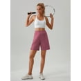 thumbnail image 4 of UNACOO Bermuda Shorts for Women Stretchy Soft Yoga Shorts with Pockets High Waisted Workout Running Athletic Short(pink,XXL), 4 of 6