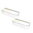 thumbnail image 1 of Oleegame 2PC Produce Storage Transparent Storage Box Refrigerator Rectangular Fresh Keeping Box Pasta Hanging Noodles Miscellaneous Items Can Be Microwave Heated Kitchen Storage Box White, 1 of 7