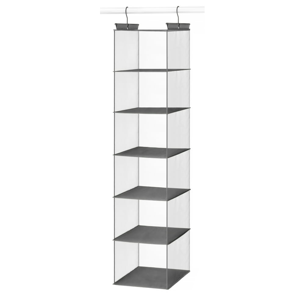 Whitmor 6 Section Hanging Closet Organizer Shelves with Sturdy Metal ...