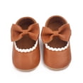 thumbnail image 2 of Gyujnb Toddler Girls Bowknot Princess Wedding Party Dress Shoes Rubber Sole Crib Shoes for First Walking,Boys Shoes,Girls Shoes,Size:0-6 Months, 2 of 8