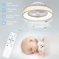 thumbnail image 5 of DingLiLighting 25” LED Ceiling Fan with Light and Remote, Gray Flush Mount Ceiling Fan with Light for Living Room, Bedroom, Bladeless Ceiling Fan, 5 of 7