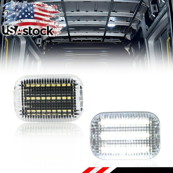 2PCS Clear Lens Interior  Light Dome Lights Cargo Area with White LED For  2015 2016 2017 2018 2019 2020 2021 2022 2023 2024 Ford Transit Connect/E-Transit/Custom 150 250 350 350HD
