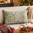 thumbnail image 6 of Christmas Decorative Throw Pillow with Gingerbread House Embroidery for Indoor Sofa and Bed, 6 of 7