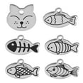 thumbnail image 6 of Pet Artist Cat Head/Fish Shape Engraved Cat Tags Small Personalised Kitten Pet ID Name Tag, 6 of 10