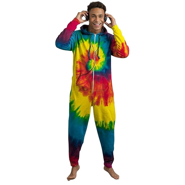 Colortone Mens/Womens Full Zip Rainbow Tie Dye 