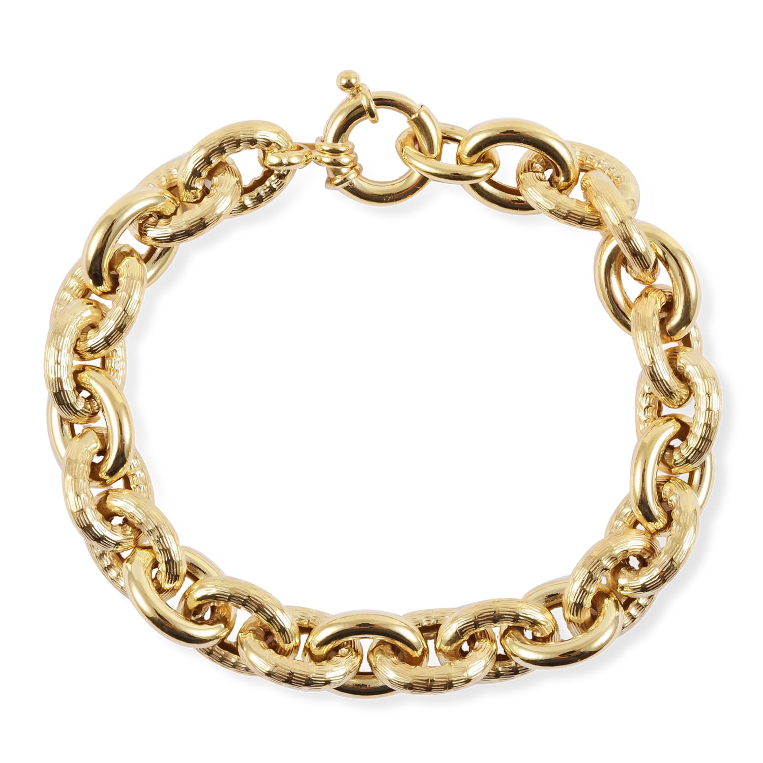 shop-lc-10k-yellow-gold-diamond-cut-link-bracelet-gift-jewelry-for