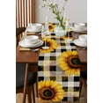 thumbnail image 2 of Hokiten Table Runners 36 Inches Long Dress Scarves, Yellow Sunflower Farmhouse Kitchen/Dining Table Runner, Short Coffee Tablerunners, White Black Checkered Retro Art 13x36 Inch, 2 of 7