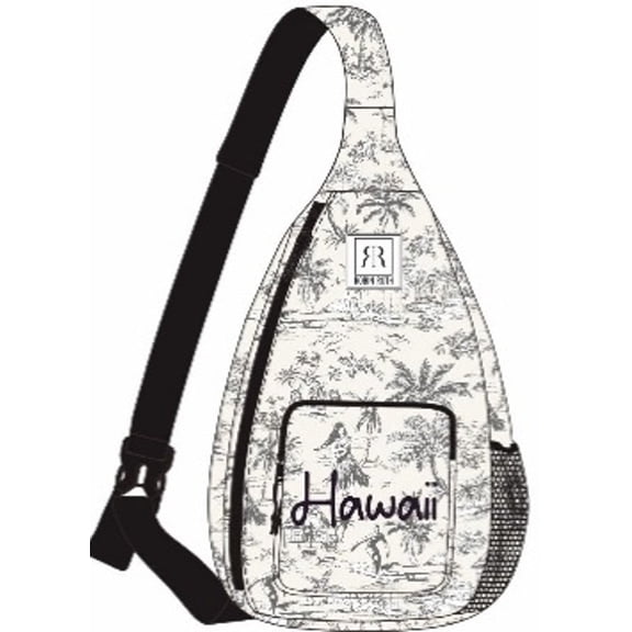 Robin Ruth Hawaii Off Shoulder Backpack with Single Strap in Silver Durable Fabric