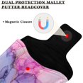 thumbnail image 3 of Haosy Pink Purple Blue Marble Golf Mallet Putter Cover Strong Magnetic Leather Golf Club Headcover Closure, 3 of 7