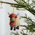 thumbnail image 4 of Cattle Christmas Tree Hanging Ornament Colorful Acrylic Festive Holiday Decorations For Your Home, 4 of 5