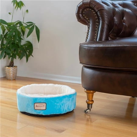 C12HTL-MB Armarkat Pet Bed Cat Bed 14 x 14 x 14 - Sky Blue & Ivory