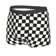 thumbnail image 2 of Balery Black and White Checkerboard Men's Boxer Briefs, Soft and Breathable Cotton Underwear with nylon Waistband-Small, 2 of 9