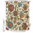 thumbnail image 2 of Shower Curtains for Bathroom, Paisley Boho Floral Waterproof Fabric Shower Curtain, Vintage Flowers Botanical Decorative Bathroom Curtain for Bathtub, 72"x84", No Hooks Included, 2 of 9