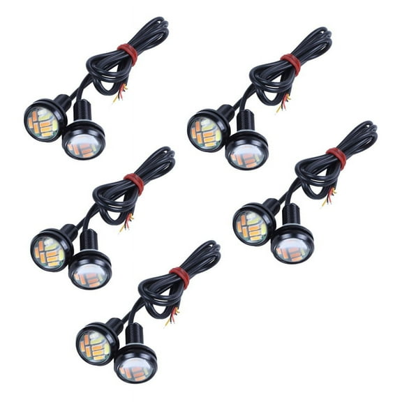 10 Pcs 12V 23mm Dual Color Switchback 4014 12 LED Drl Eagle Eye Daytime Light