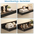 thumbnail image 2 of Sindcom 16inch Floating Shelves for Wall, Wall Shelves for Decor Storage, Wall Mounted Wood Shelves for Bedroom, Living Room, Bathroom, Kitchen, Picture Ledge Shelves, 5 Pack, Black, 2 of 8