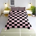 thumbnail image 1 of Erosebridal Checkered Gingham Bedding Twin Comforter Set, Blue White Down Comforter, Rectangle Geometry Decor, Ultra Soft, 1 of 8