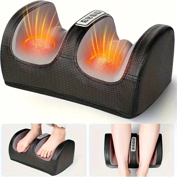 Miserwe Acupressure foot massager with heating, electric foot massager, calf massager with massage rollers, deep kneading circulation, the best gift for family, Christmas present