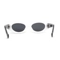 thumbnail image 2 of Womens Mod Concave Plastic Frame Oval Cat Eye Sunglasses White Black, 2 of 4