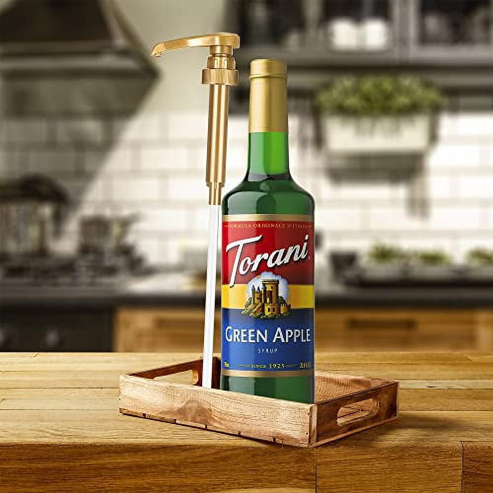 Torani Green Apple Syrup with Little Squirt Syrup Pump, 750ml 25.4 Ounces
