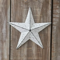 VHC Brands Patriotic Faceted Metal Star White Wall Hanging 8x8, Independence Day Decor, American Star Design, Distressed Appearance Metal Wall Hanging, Star Shape, Country, Matte White