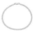 thumbnail image 2 of 2.7mm Solid .925 Sterling Silver Flat Mariner Chain Necklace + Bracelet Set, 22" (Necklace) + 10" (Bracelet), 2 of 7