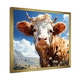 thumbnail image 2 of Designart "Cow in a Flower Meadow" Animals Framed Wall Art Decor - Modern Blue Cow Bedroom Framed Canvas Wall Art, 2 of 6