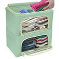 thumbnail image 1 of Sorbus Storage Bins Boxes, Foldable Stackable Container Organizer Set with Large Clear Window & Carry Handles, Bedroom Closet Organization for Bedding, Linen, Clothes (Teal Green), 1 of 6