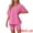 Pink, variant on DARING DIVA Pajamas V Neck Workout Reversible Tracksuit Shorts Set XS Black