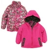 Rugged Bear Girls 2-in-1 System Winter Coat Hooded Camo Cheetah Quilted Puffer Jacket