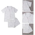 thumbnail image 3 of Womens Pajamas Summer Polka Dot Short Sleeve Shirt Button Sleepwear PJ Set 2 Piece, 3 of 4