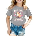 thumbnail image 4 of Hihipz Little Girl's Graphic Tee Capybara Print Short Sleeve Crew Neck Tee Tops Fashion Cozy Tshirts, 4 of 4