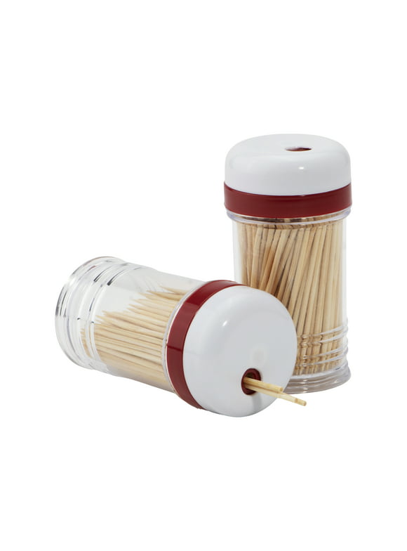 GoodCook PROfreshionals 2-Piece Shake-a-Pick Toothpick Dispenser Set with 400 Bamboo Toothpicks, 3.50" Height