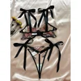 thumbnail image 2 of Conjunto de lencería con bordado de mariposas, sujetador de malla sin forro y tanga de tiras, lencería y ropa interior sexy para mujer, 2 of 5