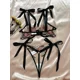 thumbnail image 2 of Conjunto de lencería con bordado de mariposas, sujetador de malla sin forro y tanga de tiras, lencería y ropa interior sexy para mujer, 2 of 5