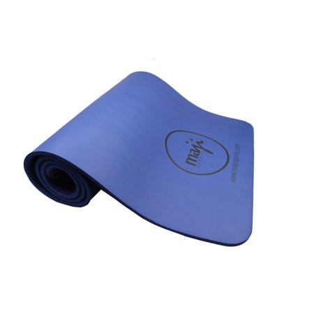 NBR Exercise Mat - 10mm Thick Yoga Mat for Pilates Fitness & Floor Workouts - Eco Friendly Rubber Mat with Carry Strap - Non Slip Gym Mat