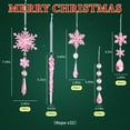thumbnail image 3 of Inadays 32pcs Crystal Christmas Ornaments Set - Pink Acrylic Snowflake & Icicle Drop Hanging Decor for Tree, Winter Wonderland Party, 3 of 7