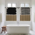 thumbnail image 4 of Brown Black Kitchen Curtain for Berdoom Living Room Cafe 54 Inch Length, Farmhouse Striped Modern Abstract Art Tiers Curtains Light Filtering Drapes Rod Pocket Window Treatment 2 Panels 52"Wx54"L, 4 of 8