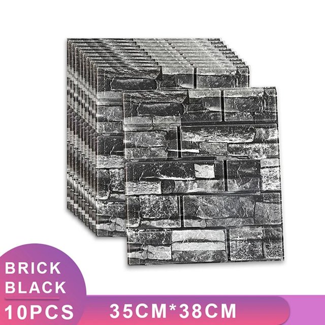 Pegatinas de pared 3D de espuma, papel tapiz con patrón de ladrillo de imitación para sala de estar, dormitorio, pared de TV, pegatinas autoadhesivas impermeables, 10 Uds.