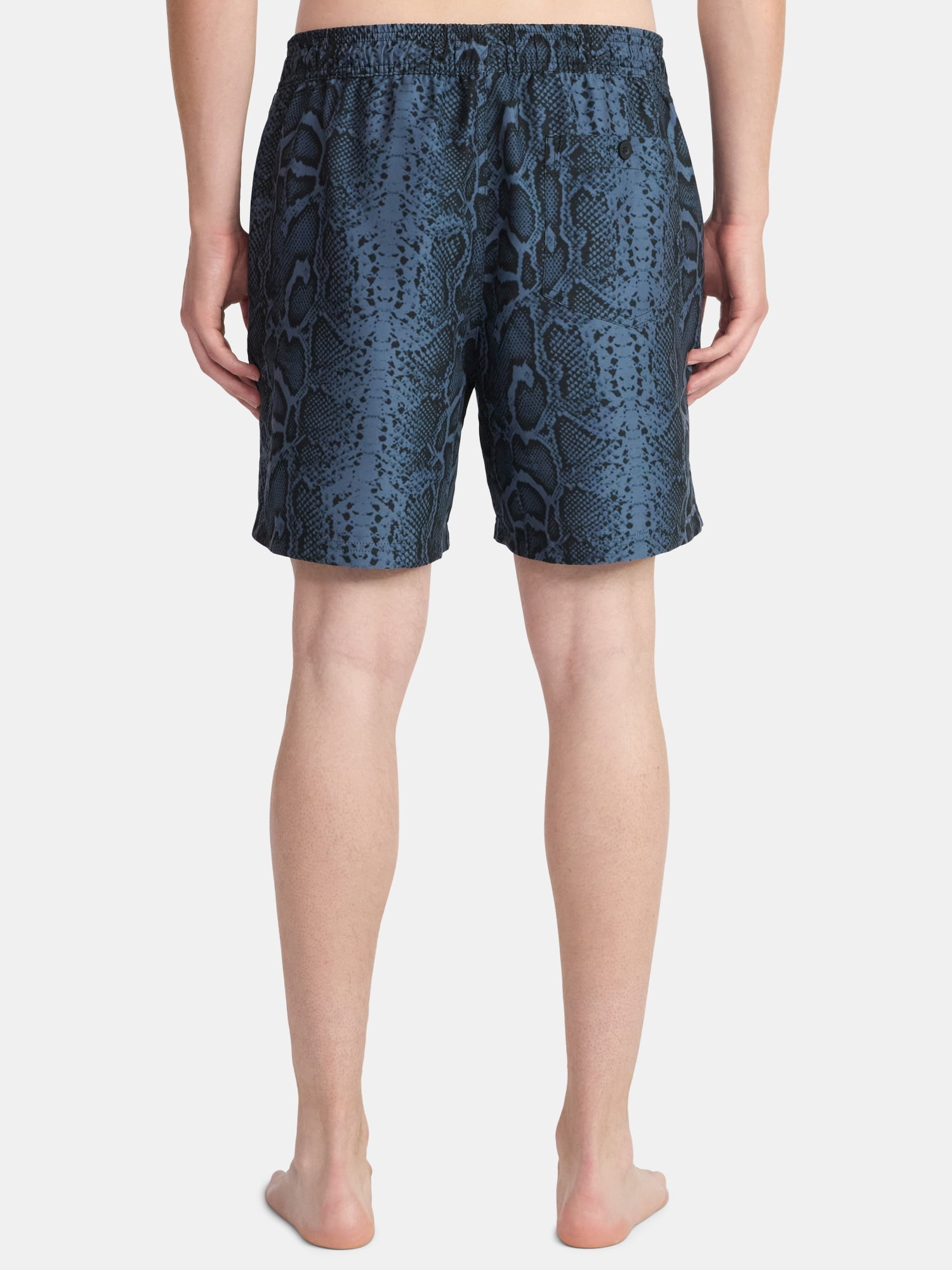 No Boundaries Elastic Waist Swim Shorts, 6" Inseam, Men's & Big Men's
