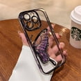 thumbnail image 4 of Gradient Glitter Butterfly Quicksand Plating Clear Phone Cases for iPhone 15 11 12 13 14 Pro Max Shockproof Soft Silicone Cover ZR, 4 of 7
